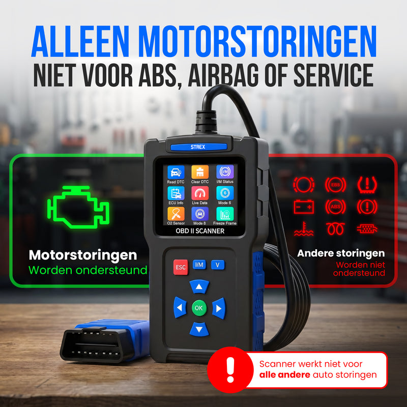 Strex OBD2 Scanner - OBD - Auto Uitlezen - Storing Verwijderen - NL Taal - Auto scanner - Diagnose Apparatuur Voor Auto's - Motorstoring