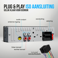Strex Autoradio met Bluetooth voor alle auto's - USB, AUX en Handsfree - Afstandsbediening - Enkel DIN Auto Radio met Ingebouwde Microfoon