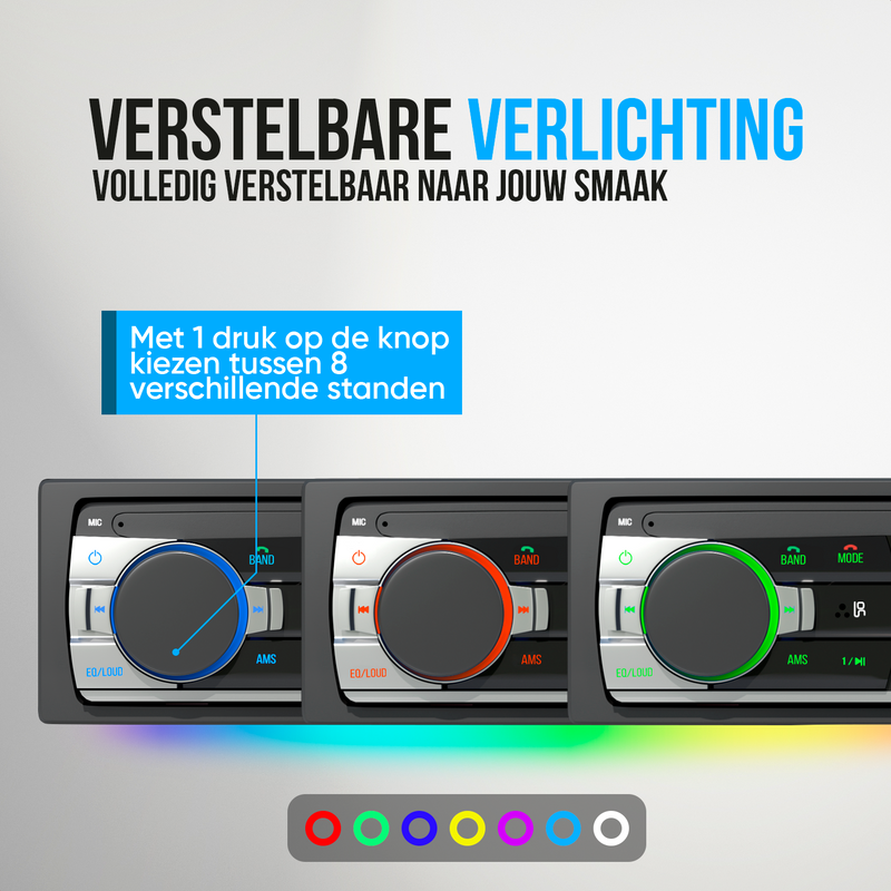 Strex Autoradio met Bluetooth voor alle auto's - USB, AUX en Handsfree - Afstandsbediening - Enkel DIN Auto Radio met Ingebouwde Microfoon