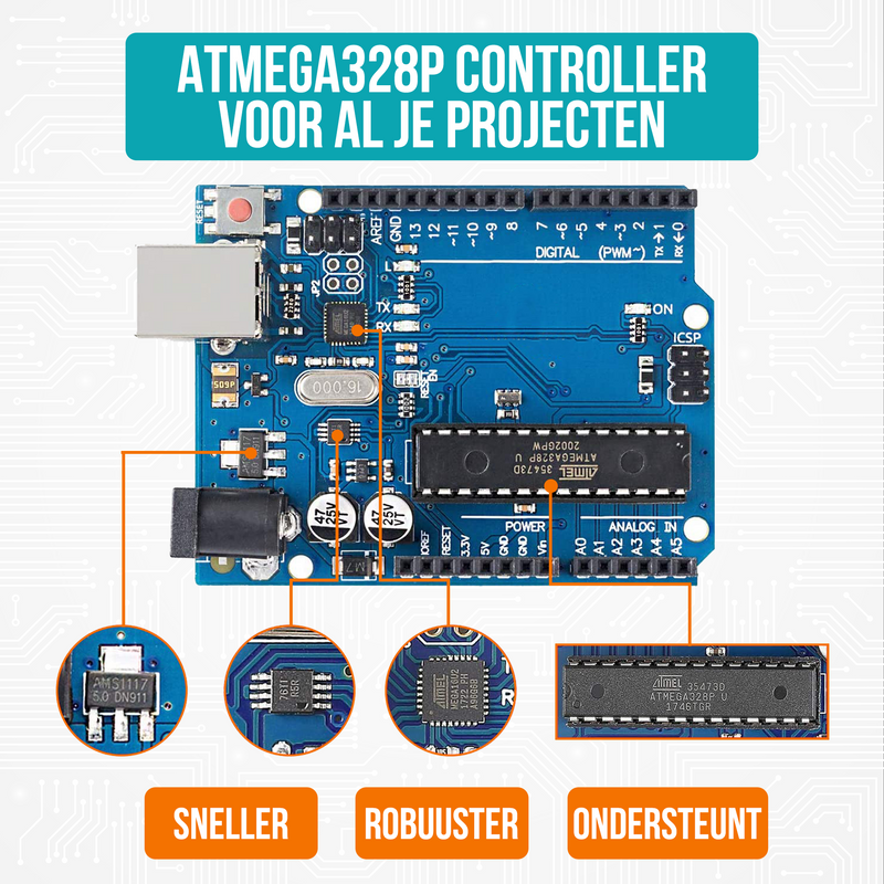 Strex Starter Kit geschikt voor Arduino Extra Groot - ATmega2560 - 278 Delig - In Opbergdoos