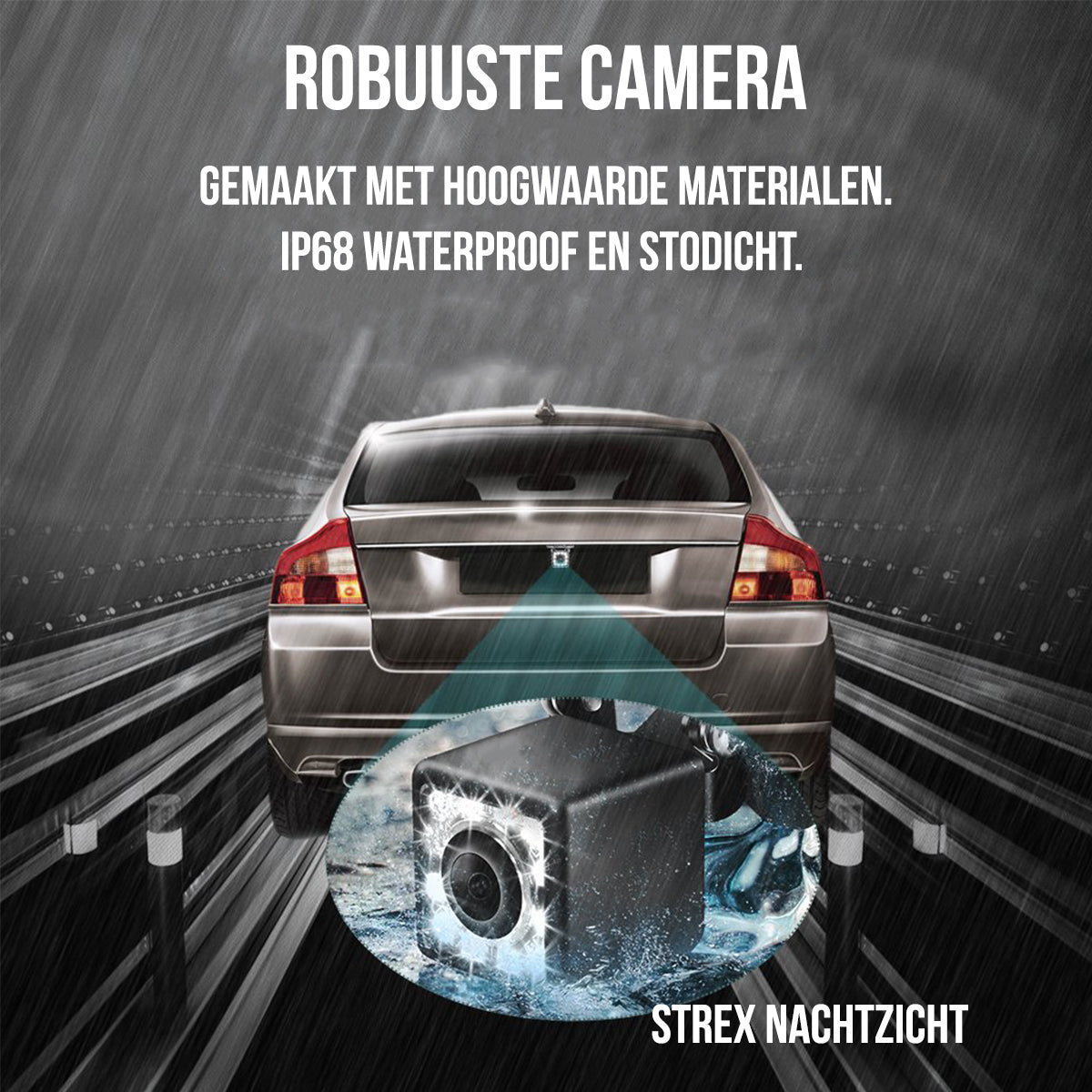 Strex Achteruitrijcamera - Universeel RCA - 12 LED Nachtzicht - IP68 Waterdicht - Achteruitrij Camera Auto