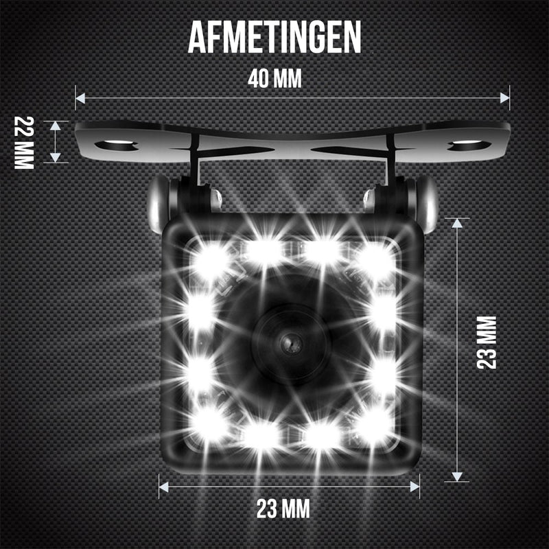 Strex Achteruitrijcamera - Universeel RCA - 12 LED Nachtzicht - IP68 Waterdicht - Achteruitrij Camera Auto