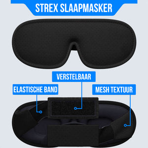 Strex Luxe Slaapmasker - 3D Ergonomisch - 100% Verduisterend - Traagschuim - Slaap Masker - Oog Masker