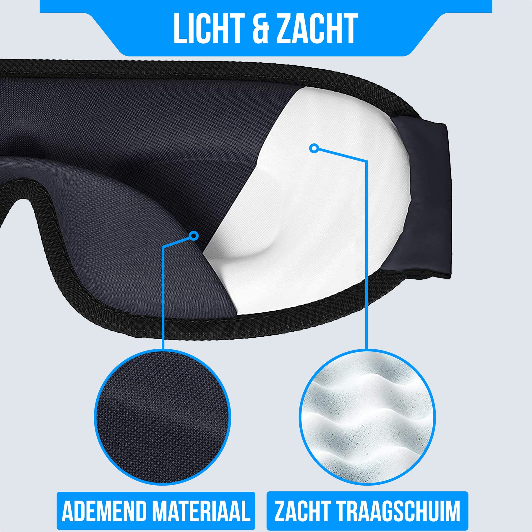 Strex Luxe Slaapmasker - 3D Ergonomisch - 100% Verduisterend - Traagschuim - Slaap Masker - Oog Masker