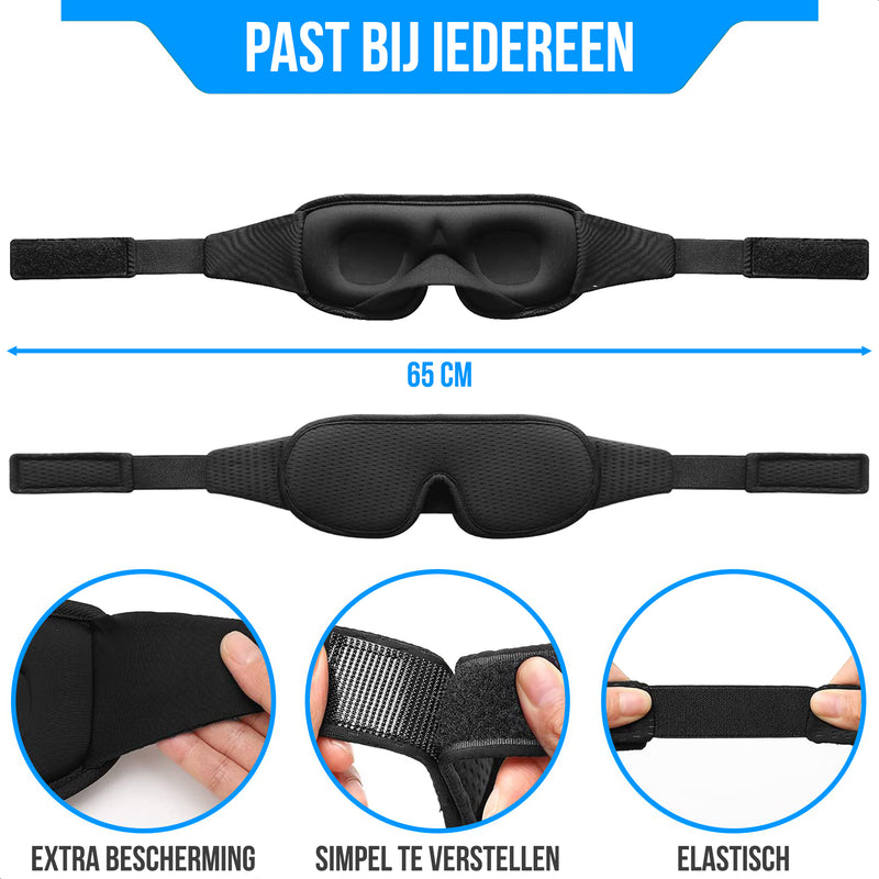 Strex Luxe Slaapmasker - 3D Ergonomisch - 100% Verduisterend - Traagschuim - Slaap Masker - Oog Masker