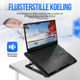Strex Laptop Cooler - 12" - 17 Inch - Verstelbaar - 5 Ventilators - Laptop Koeler - Cooling Pad