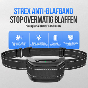 Strex Anti Blafband voor Honden - 3-60KG - Zonder Schok - Vibratie en Audio - Anti Blaf Band
