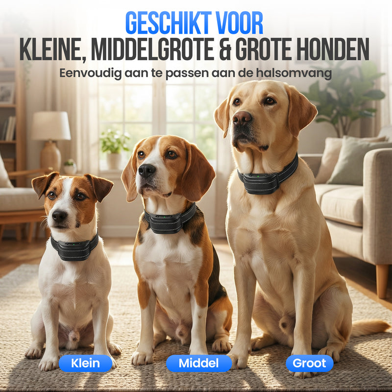 Strex Anti Blafband voor Honden - 3-60KG - Zonder Schok - Vibratie en Audio - Anti Blaf Band