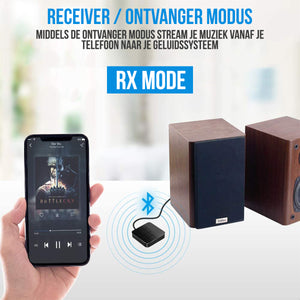 Strex Bluetooth Transmitter & Receiver 2 in 1 - BT 5.0 - 3.5MM AUX / RCA - Bluetooth Zender - Bluetooth Ontvanger - Bluetooth Transmitter - Bluetooth Receiver