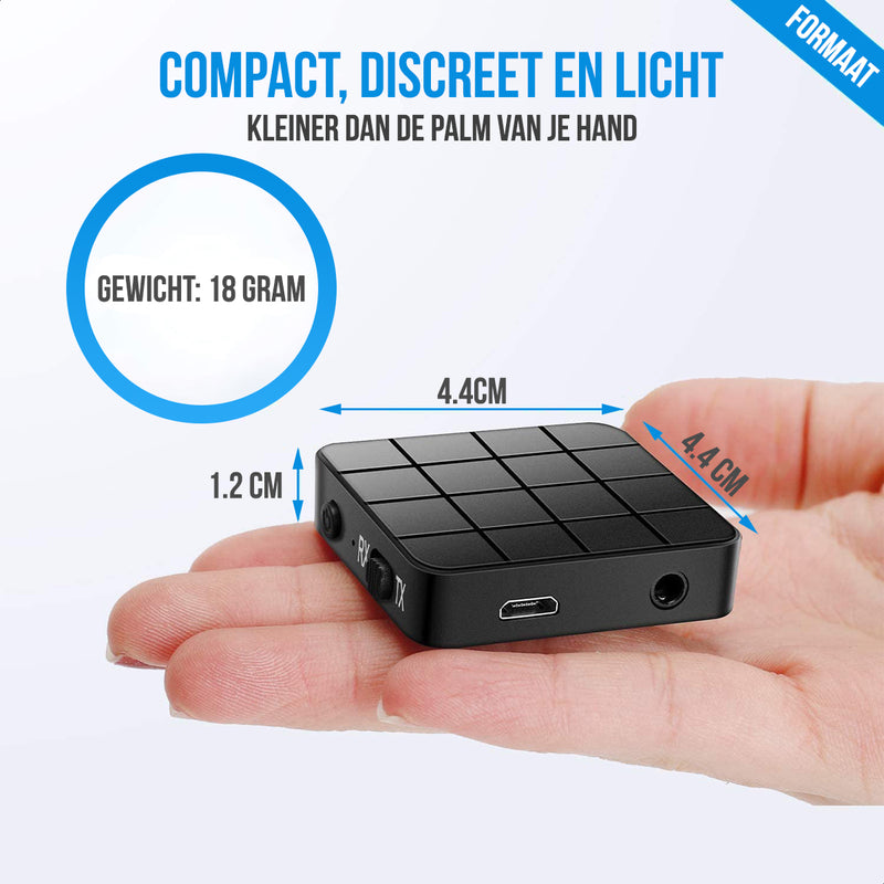Strex Bluetooth Transmitter & Receiver 2 in 1 - BT 5.0 - 3.5MM AUX / RCA - Bluetooth Zender - Bluetooth Ontvanger - Bluetooth Transmitter - Bluetooth Receiver
