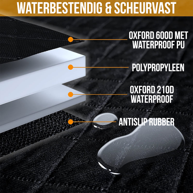 Strex Hondendeken Auto Achterbank en Kofferbak - 137 x 147 CM - Beschermhoes - Hondenkleed - Honden Deken Auto Achterbank - Incl. Hondenriem En Opbergzak