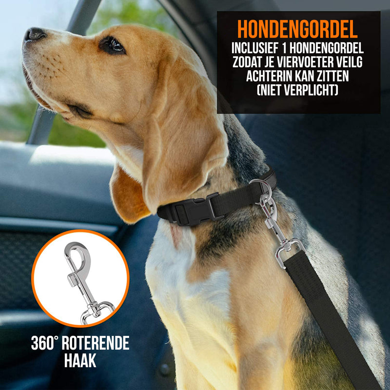 Strex Hondendeken Auto Achterbank en Kofferbak - 137 x 147 CM - Beschermhoes - Hondenkleed - Honden Deken Auto Achterbank - Incl. Hondenriem En Opbergzak