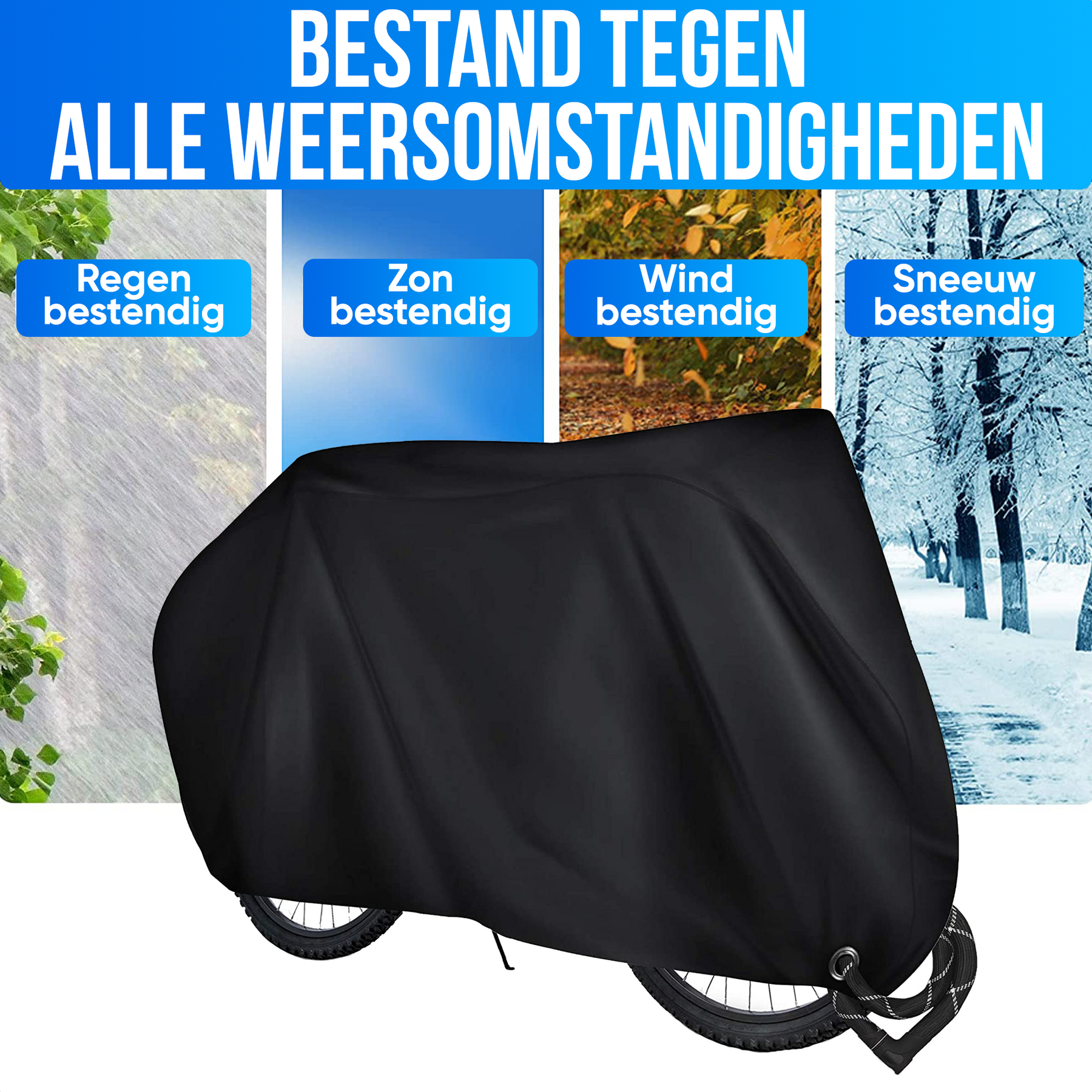 Strex Fietshoes Universeel voor alle Fietsen - Waterdicht Ultra Sterk Oxford - Fiets Hoes voor 1/2 Fietsen - Incl. Opbergzak