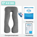 Strex Zwangerschapskussen XXL - 280cm - Afneembare Hoes - Zijslaapkussen / Body Pillow / Lichaamskussen / Voedingskussen