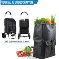Strex Boodschappentrolley met Wielen - Opvouwbaar - Afneembare Boodschappentas - Boodschappenwagen