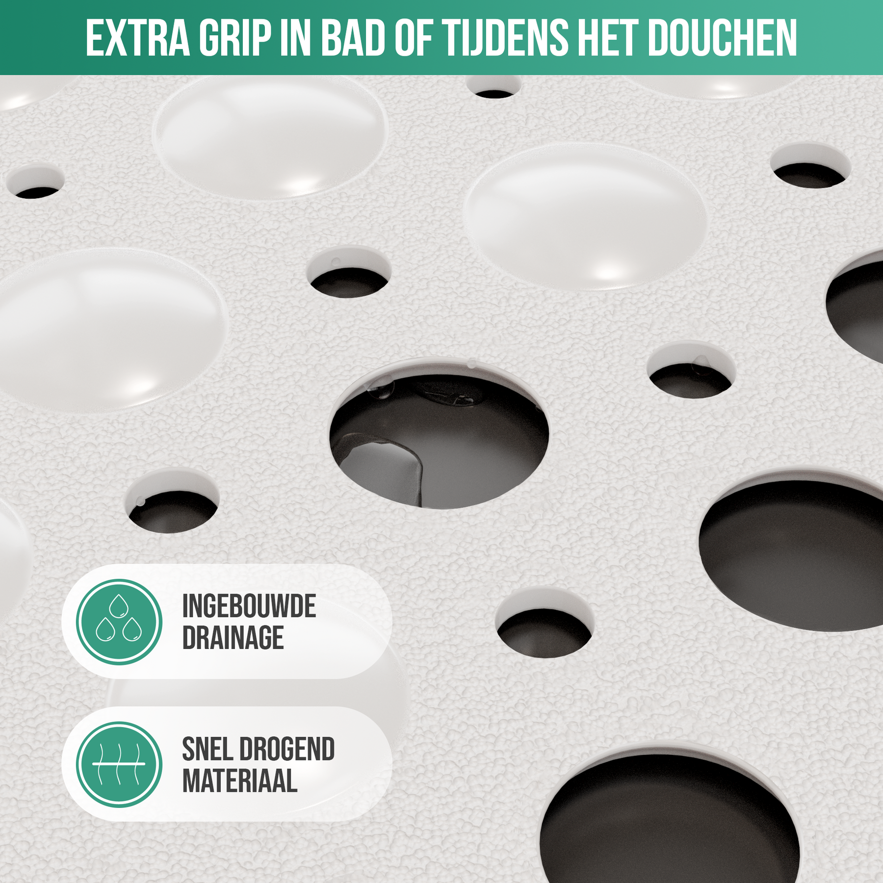 Strex Badmat / Antislipmat Douche - 53x53CM - Met Zuignappen - Douchemat Antislip voor Douche - Badkamermat