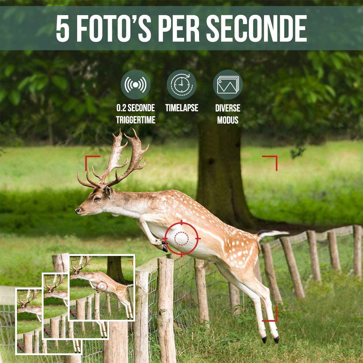 Strex Wildcamera met WiFi en Nachtzicht - 120MP 4K ULTRA HD - Waterdicht - Incl. 32 GB SD - Wild Camera