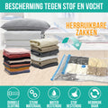 Strex Vacuumzakken Dekbedden & Kleding - 14 Stuks / 4 Maten - Reiszakken / Vacumeerzakken - Incl. Handpomp
