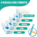 Strex Vacuumzakken Dekbedden & Kleding - 14 Stuks / 4 Maten - Reiszakken / Vacumeerzakken - Incl. Handpomp