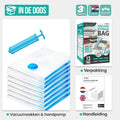 Strex Vacuumzakken Dekbedden & Kleding - 14 Stuks / 4 Maten - Reiszakken / Vacumeerzakken - Incl. Handpomp