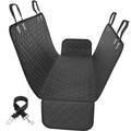 Strex Hondendeken Auto Achterbank en Kofferbak - 137 x 147 CM - Beschermhoes - Hondenkleed - Honden Deken Auto Achterbank - Incl. Hondenriem En Opbergzak - ZWART