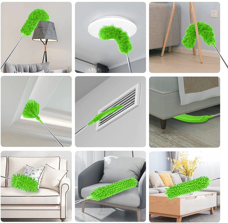Strex Telescopische Plumeau Set met Telescoopsteel - 60 tot 140 cm - Uitschuifbaar - Flexibel - Microvezel Ragebol - 5-Delige schoonmaak set
