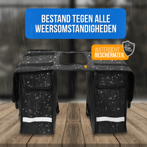 Strex Dubbele Fietstassen Waterdicht - Fietstas 40 Liter - Zwart - Met Reflectoren - Elektrische Fiets
