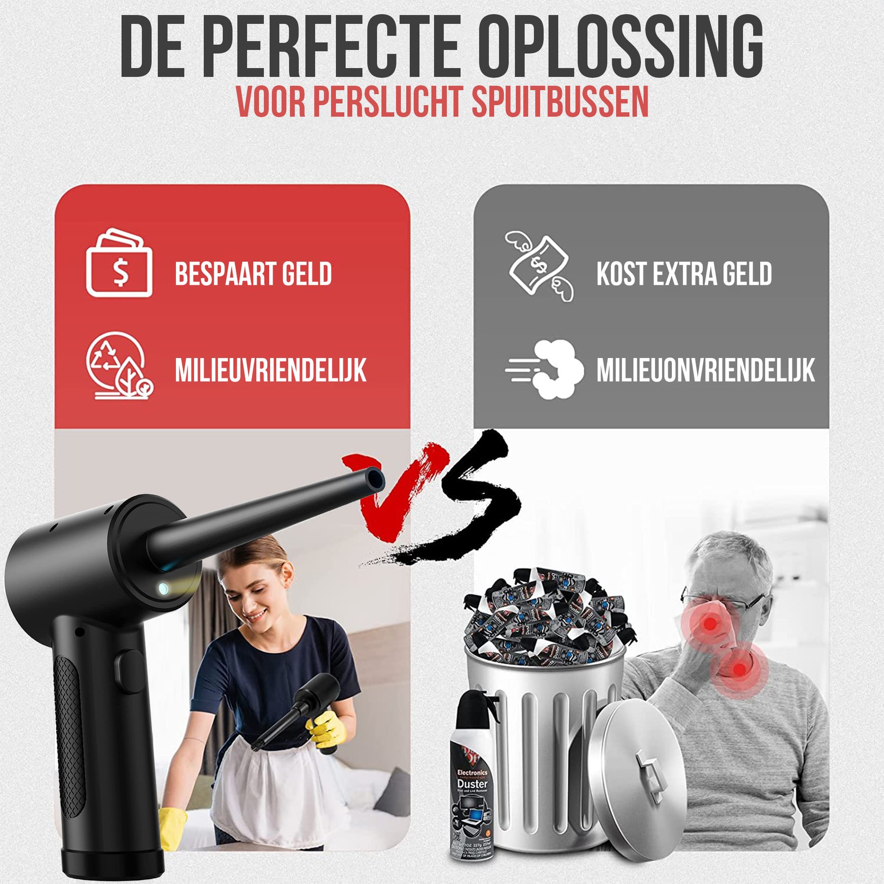 Strex Air Duster Draadloos - Oplaadbaar 6000mAh - 51.000 RPM - Perslucht - Compressed Air