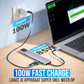 Strex 8 in 1 USB C Hub - Docking Station - USB Splitter - 4K HDMI - USB A - USB C - Ethernet - Micro SD - Geschikt voor Laptop, Macbook, Windows