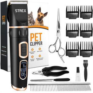 Strex Hondentondeuse / Dieren Tondeuse Extra Stil - Draadloos - 5 Standen - Hondentrimmer Voor Alle Vachten - Ook Voor Katten