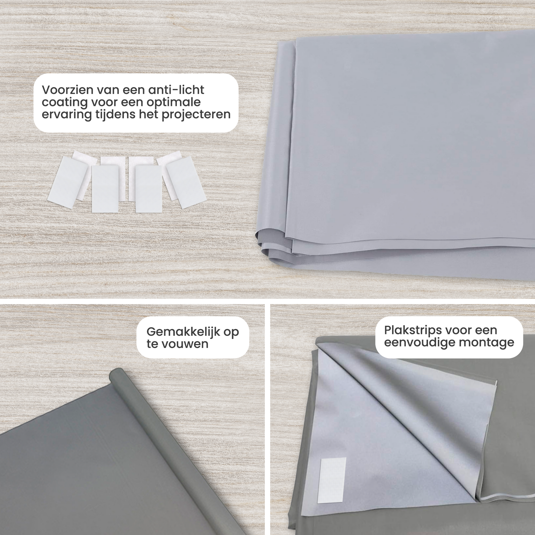 Strex Projectiescherm - Beamerscherm - 100 Inch - 16:9 - Projectiedoek - 160° Kijkhoek - Inclusief Bevestigingsmateriaal - 220x120 CM