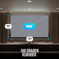Strex Projectiescherm - Beamerscherm - 100 Inch - 16:9 - Projectiedoek - 160° Kijkhoek - Inclusief Bevestigingsmateriaal - 220x120 CM