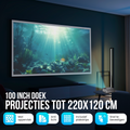 Strex Projectiescherm - Beamerscherm - 100 Inch - 16:9 - Projectiedoek - 160° Kijkhoek - Inclusief Bevestigingsmateriaal - 220x120 CM