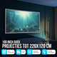 Strex Projectiescherm - Beamerscherm - 100 Inch - 16:9 - Projectiedoek - 160° Kijkhoek - Inclusief Bevestigingsmateriaal - 220x120 CM