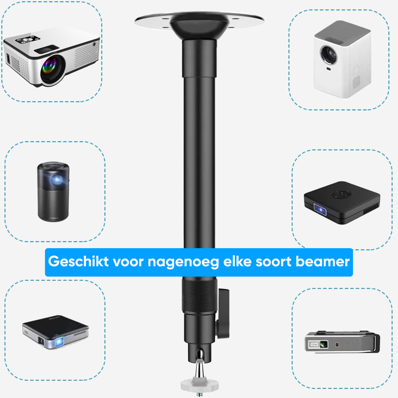 Strex Beamer Statief - Beamer beugel - Plafondbeugel voor Beamer - Verstelbaar - 26/40 CM - 5KG Draagkracht