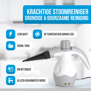 Strex Stoomreiniger Extra Krachtig - 1200W 4bar - Alles-in-één Multifunctionele Handstomer - Vlekkenreiniger