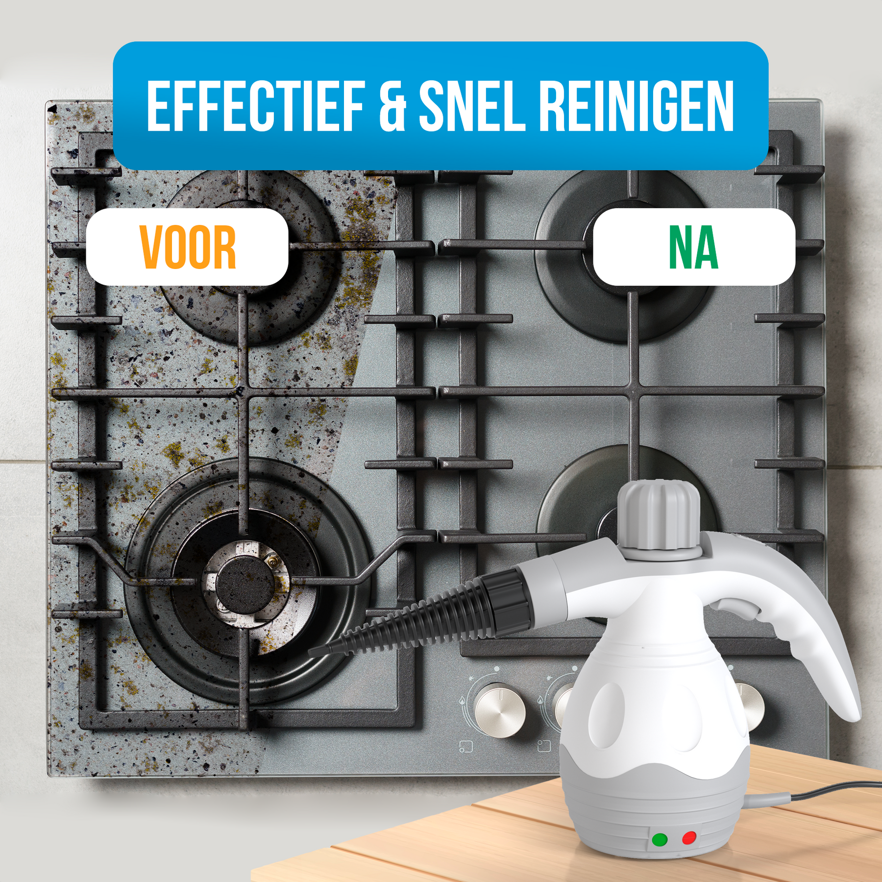 Strex Stoomreiniger Extra Krachtig - 1200W 4bar - Alles-in-één Multifunctionele Handstomer - Vlekkenreiniger