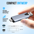 Strex Kaartlezer - Card Reader - USB 3.0/USB C - 2-In-1 - SD Kaart/TF Kaart - Geheugenkaartlezer