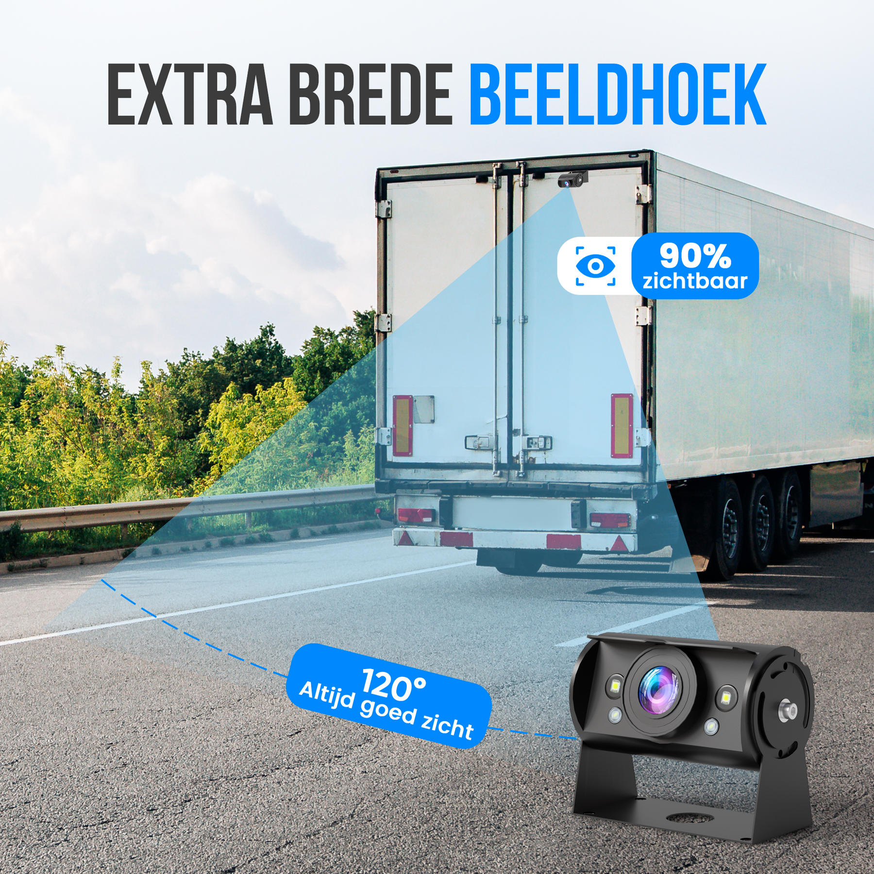 Strex Achteruitrijcamera Set Bedraad HD 1080P - 7" Scherm - 18LED Nachtzicht 15m - IP69 Waterdicht - Achteruitrij Camera