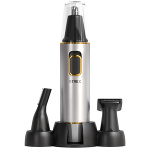 Strex 3 In 1 Neushaartrimmer Set - Oplaadbaar & Afspoelbaar - Neustrimmer / Oortrimmer / Wenkbrauwtrimmer / Baardtrimmer - Mannen & Vrouwen