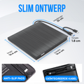 Strex Externe DVD Speler En Brander - Met Hoes - CD/DVD - Plug & Play - USB 3.0 DVD Speler - Geschikt voor Windows, Mac en Linux - Optical Drive