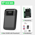 Strex Powerbank - 12.000 mAh - 22.5W Snellader - USB-A/USB-C - LED Indicatie - Universele Powerbank geschikt voor o.a. iOS/Android