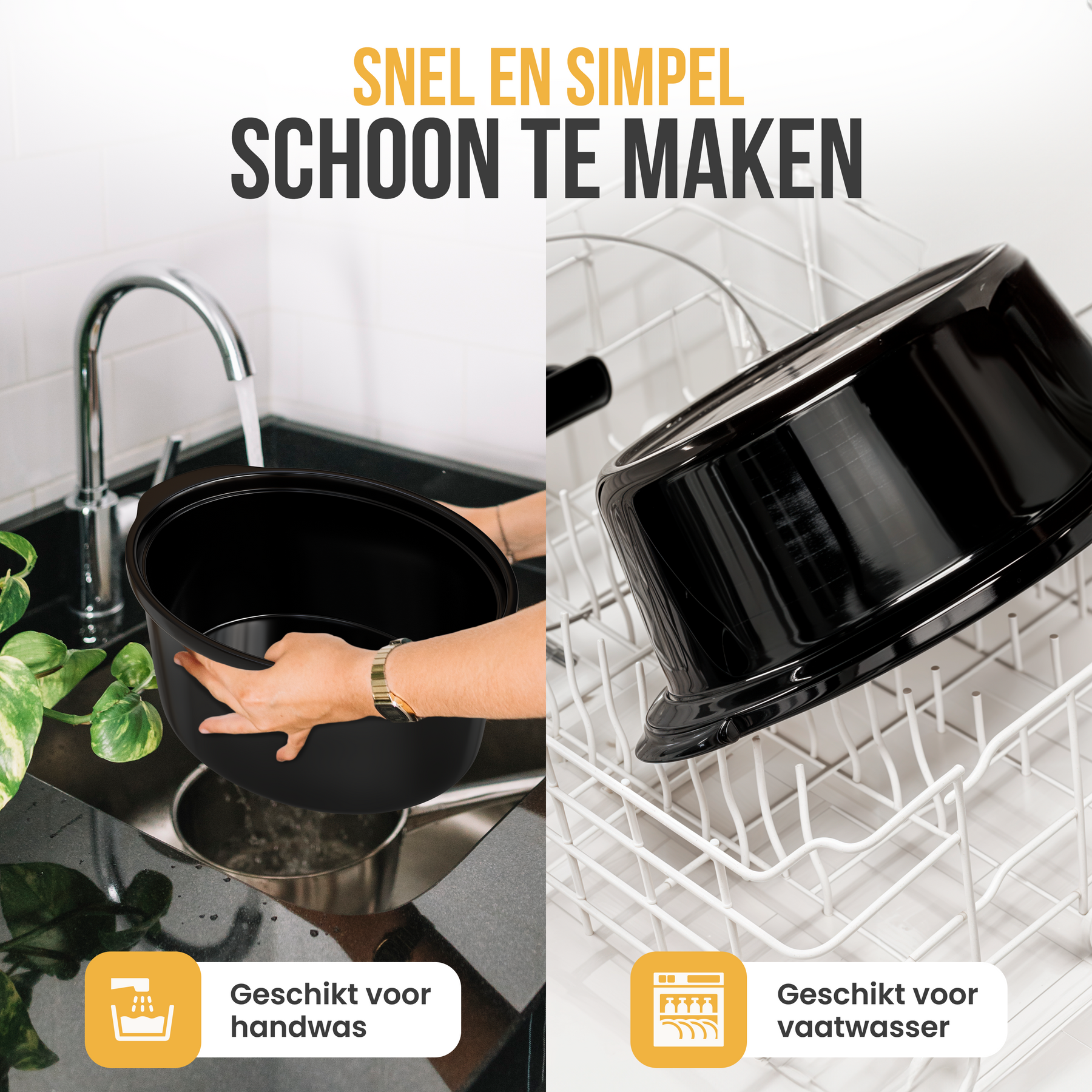 Strex Slowcooker 3.5L - Uitneembare Keramische Binnenpan - Warmhoudfunctie - Slow Cooker - Zwart