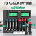 Strex Batterij Oplader - 8x AA/AAA Batterijen - USB Oplaadbaar - LCD Display - Universele Batterijlader Voor Oplaadbare Batterijen