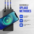 Strex Powerbank met Draadloze Qi Snellader - 27.000 mAh - 22.5W Snellader - Draadloos Opladen - USB-A/USB-C - LED Indicatie - Universele Powerbank geschikt voor o.a. iOS/Android