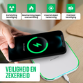 Strex Draadloze Oplader 15W - Inclusief Kabel - QI Snellader - Wireless Charger - Fast Charger - LED Indicatie - Wit