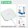 Strex Draadloze Oplader 15W - Inclusief Kabel - QI Snellader - Wireless Charger - Fast Charger - LED Indicatie - Wit