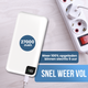 Strex Powerbank Wit - 27.000 mAh - 22.5W Snellader - USB-A/USB-C - LED Indicatie - Universele Powerbank geschikt voor o.a. iOS/Android