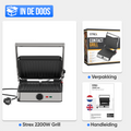 Strex Tosti Apparaat XL Met Temperatuurregeling - Contact Grill Apparaat - Tosti Ijzer - PFAS Vrij - 2200W