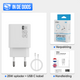 Strex USB Oplader 25W - Snellader met USB-A & USB-C - GaN - Wit – PD 3.0 + QC 3.0 - Inclusief USB-C Kabel